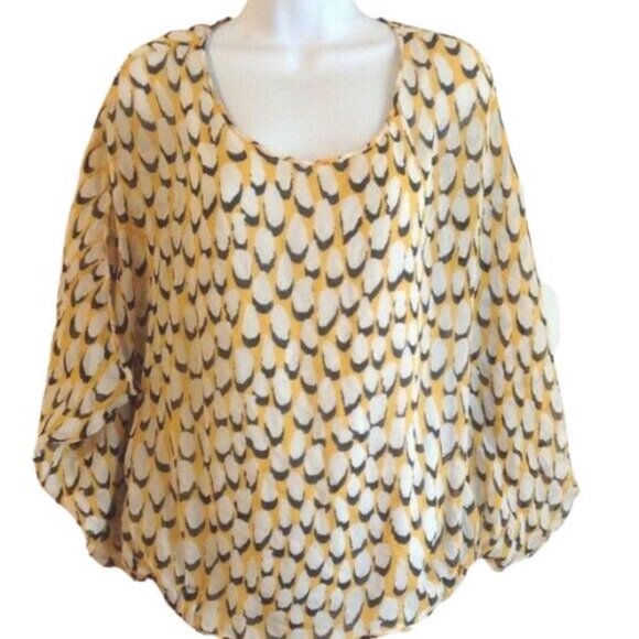 Diane von Furstenberg Robyn Silk Printed Top | Multicolor | Size L - Picture 2 of 7